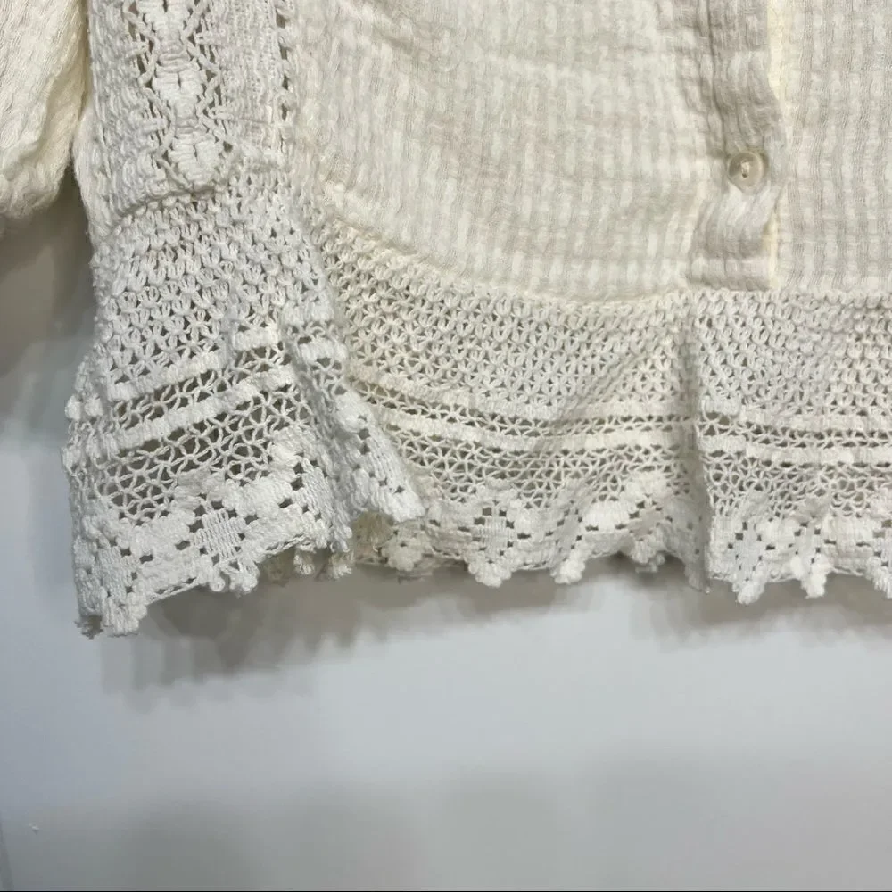 Zara Crotchet Lace Crop Blouse